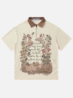 Aelfric Eden Flower Print Waffle Polo Tee sold by Aelfric Eden