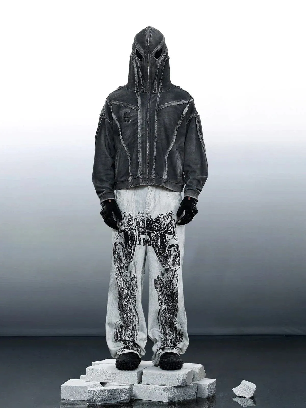 Eye Of Moon Cut-Out Eye Hooded Jacket sold by Aelfric Eden