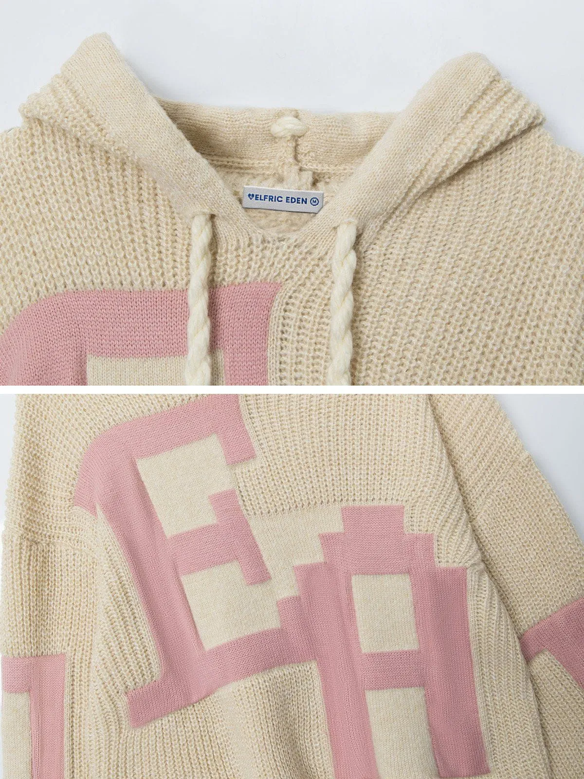 Aelfric Eden Letter Jacquard Knit Pullover Hoodie sold by Aelfric Eden product image thumbnail 4