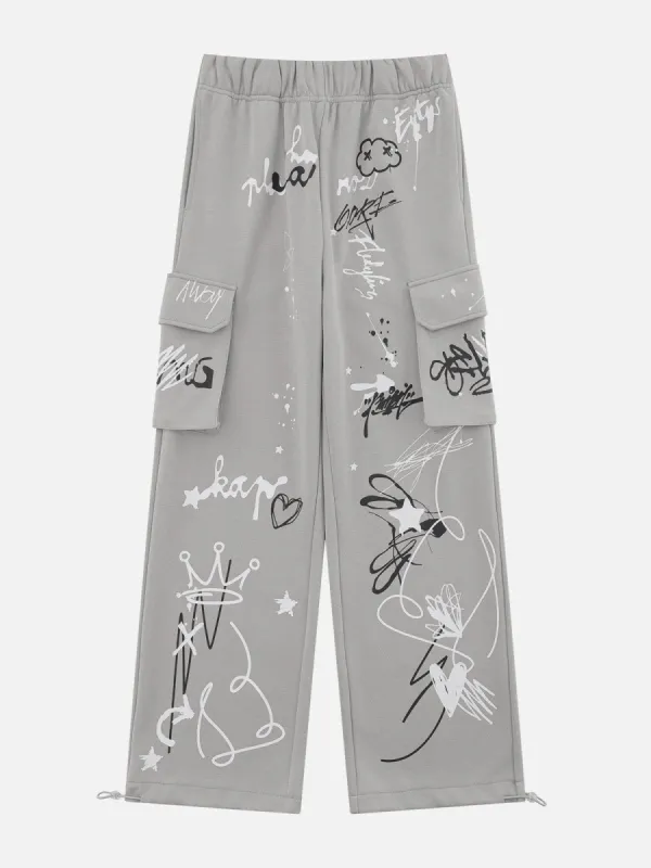 Aelfric Eden Music Graffiti Print Cargo Pants sold by Aelfric Eden