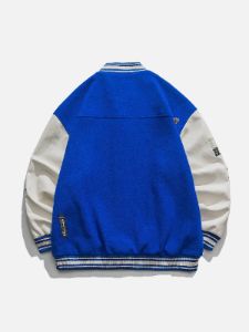 Aelfric Eden Embroidered Flocked Varsity Jacket sold by Aelfric Eden
