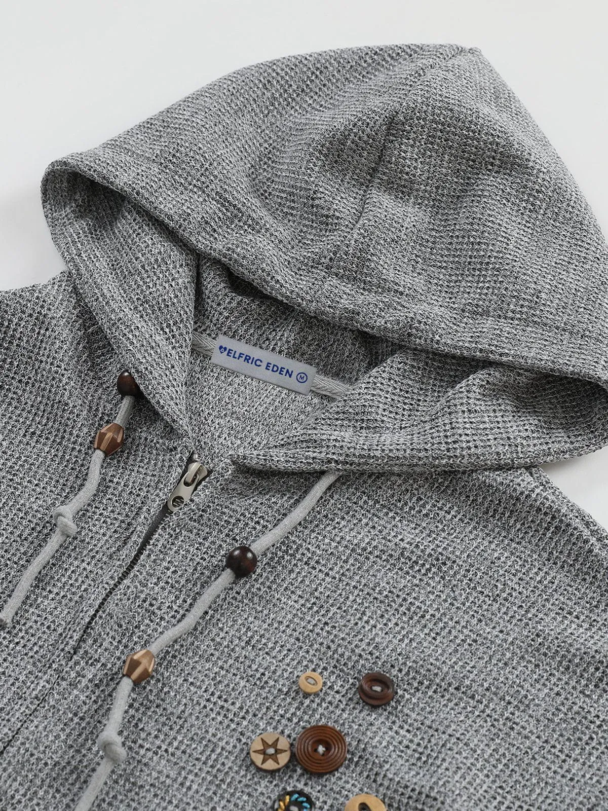 Aelfric Eden Button Decoration Zip Up Hoodie sold by Aelfric Eden product image thumbnail 4