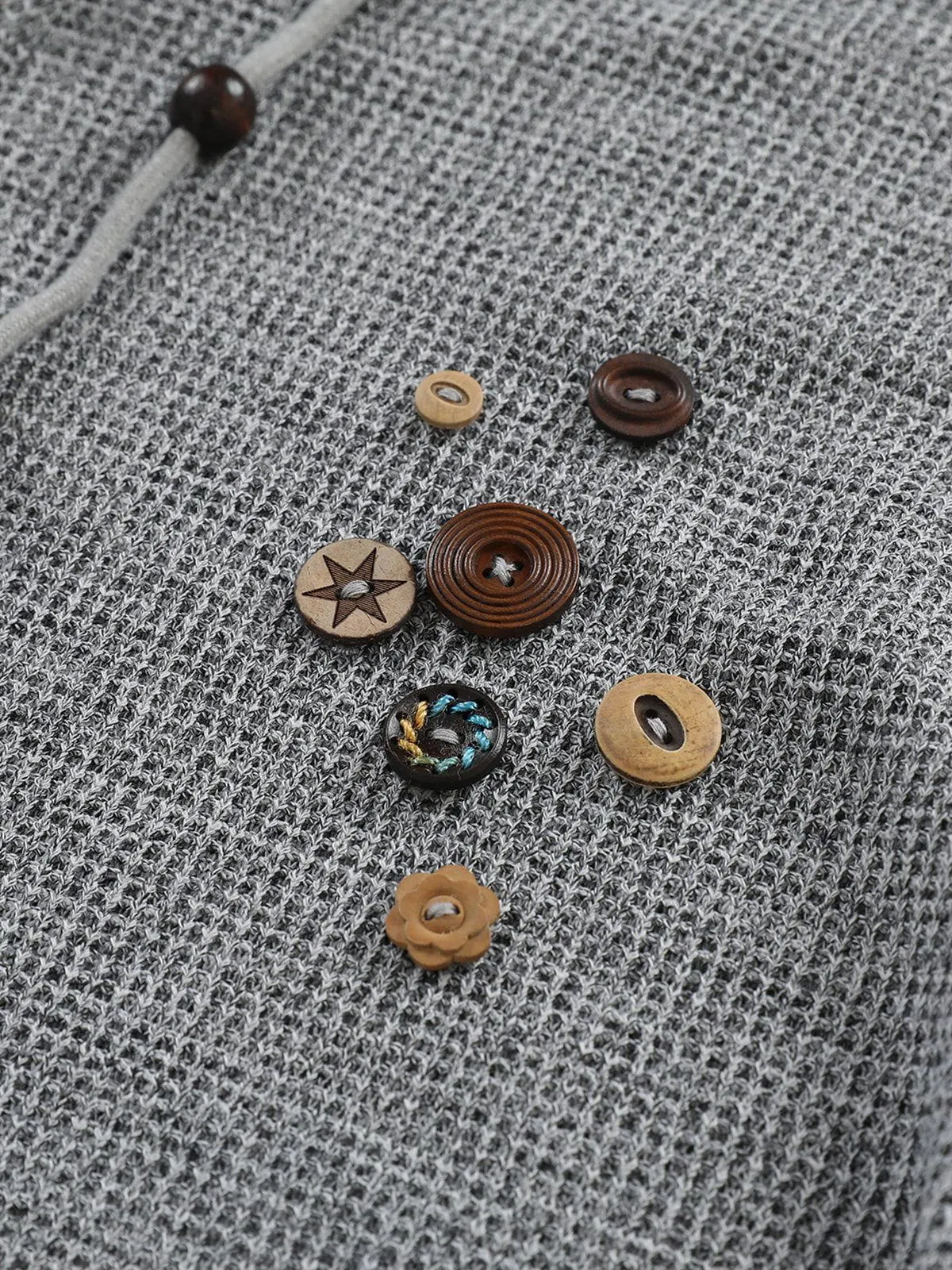 Aelfric Eden Button Decoration Zip Up Hoodie sold by Aelfric Eden product image thumbnail 5