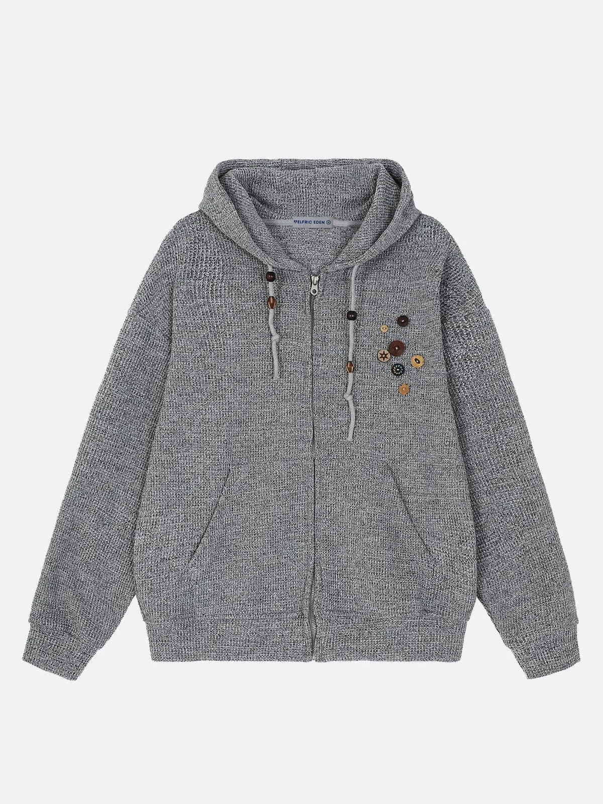 Aelfric Eden Button Decoration Zip Up Hoodie sold by Aelfric Eden