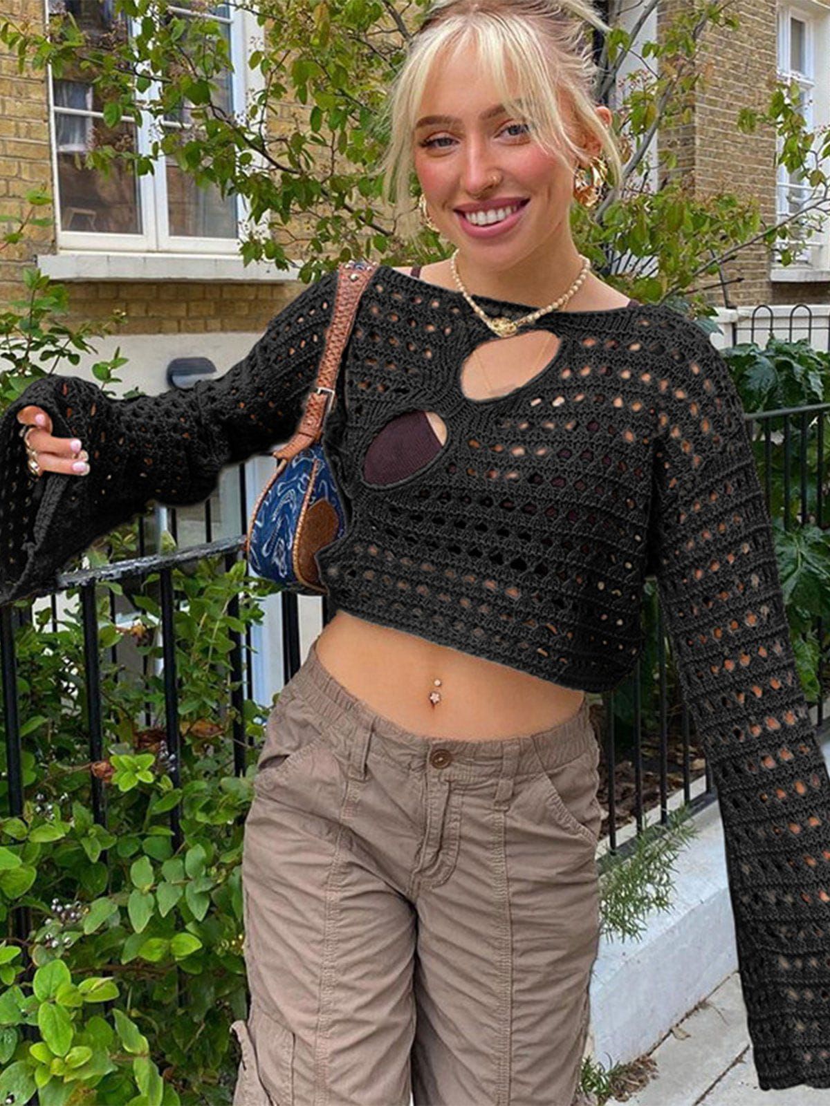 Solid Colour Cutout Long Sleeves sold by Aelfric Eden product image thumbnail 2