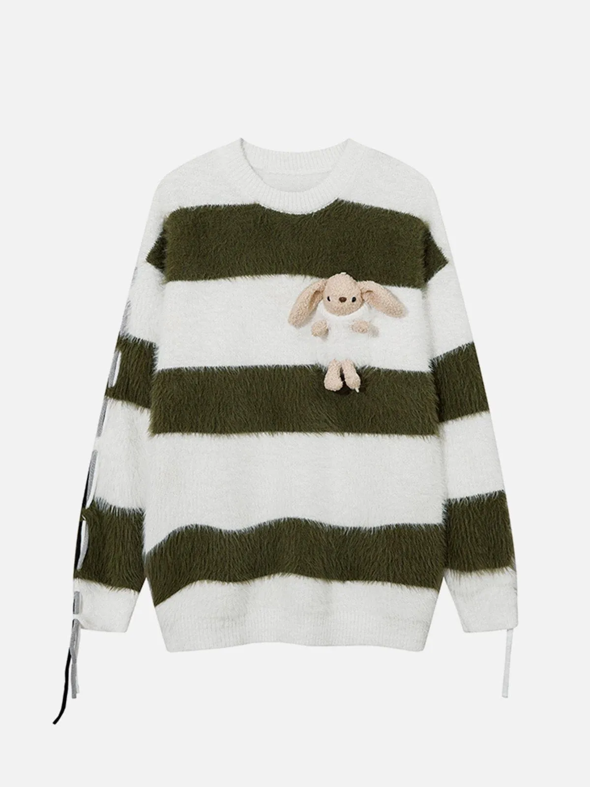 Aelfric Eden Cute Rabbit Stripe Drawstring Mohair Sweater sold by Aelfric Eden product image thumbnail 2