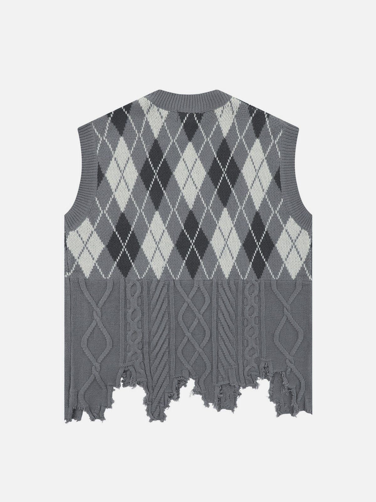 Aelfric Eden Patchwork Plaid Sweater Vest sold by Aelfric Eden product image thumbnail 3