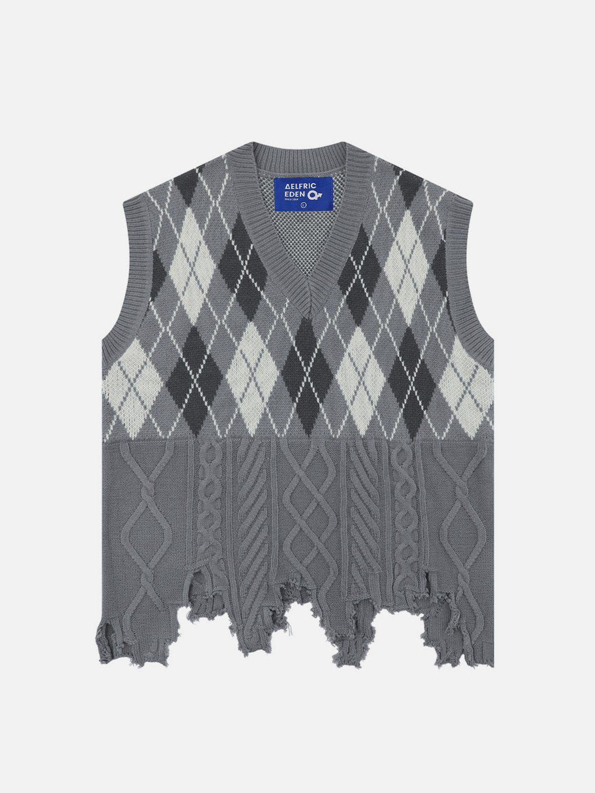 Aelfric Eden Patchwork Plaid Sweater Vest sold by Aelfric Eden