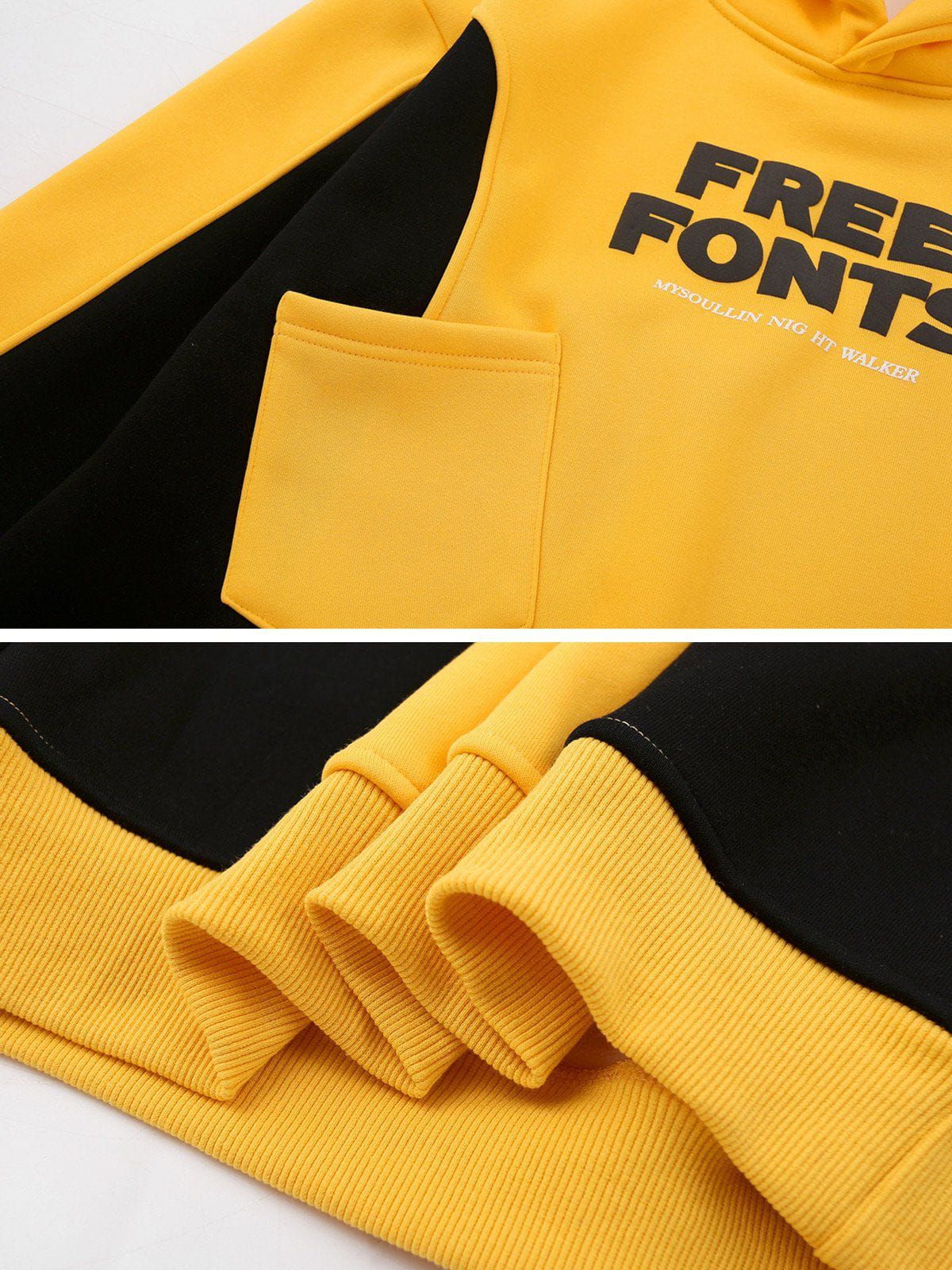 Aelfric Eden Color Blocking Irregular Pocket Hoodie sold by Aelfric Eden product image thumbnail 5