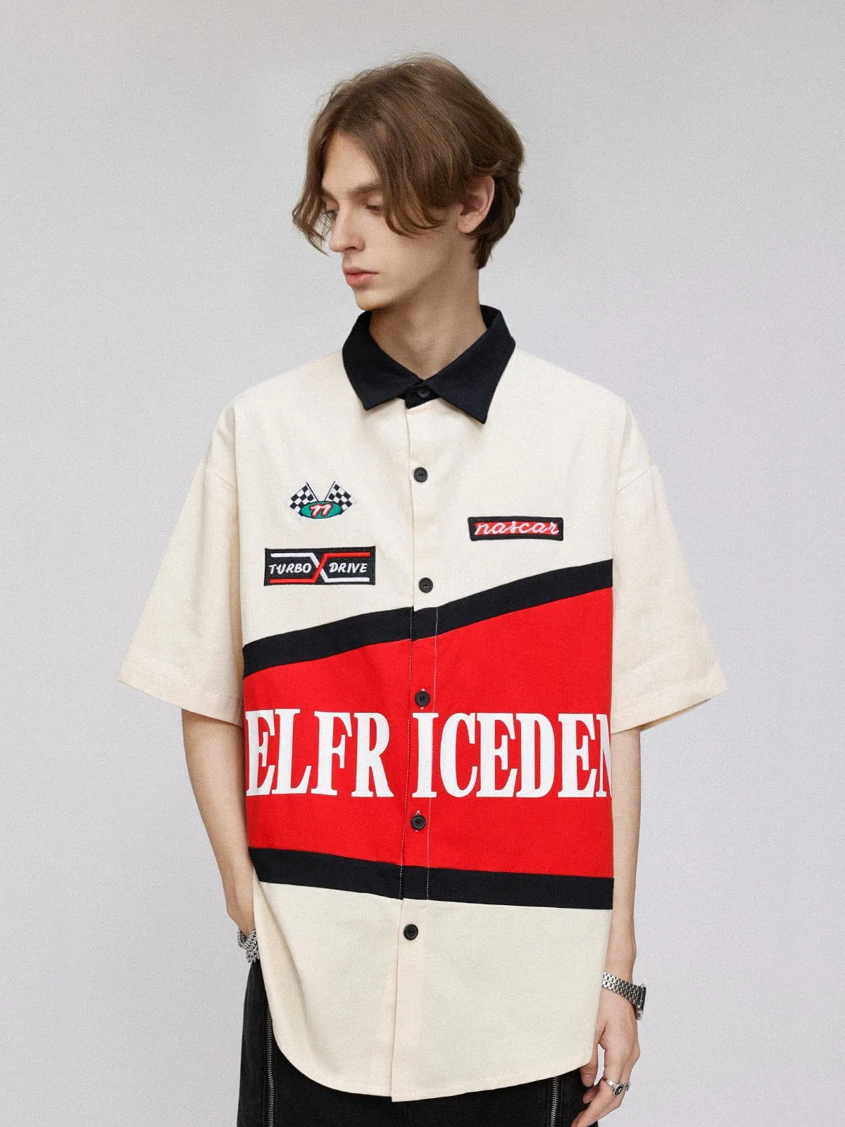Aelfric Eden Patchwork Short Sleeve Shirt sold by Aelfric Eden product image thumbnail 4