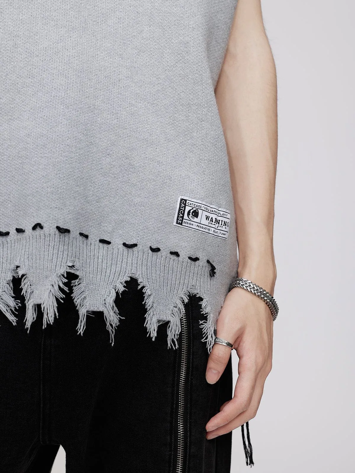 Aelfric Eden Ripped Edge Sweater Vest sold by Aelfric Eden product image thumbnail 3