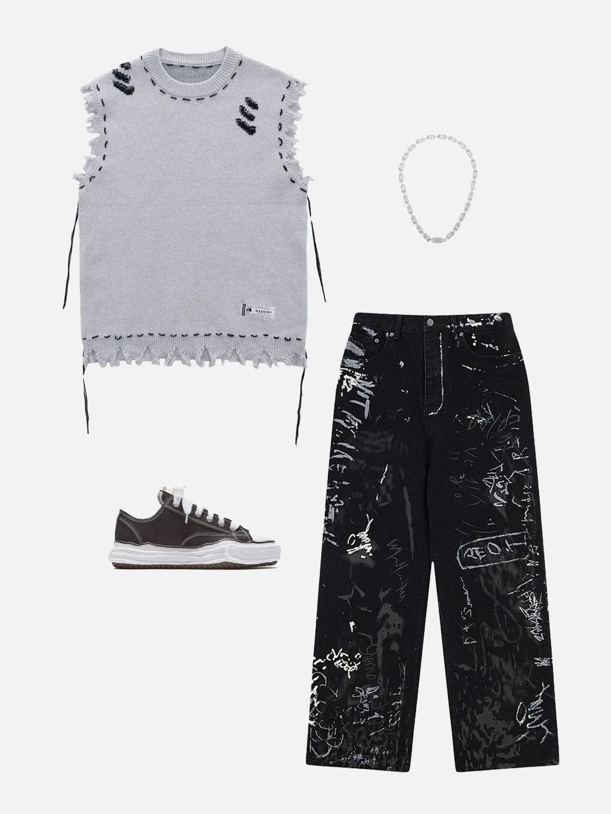 Aelfric Eden Ripped Edge Sweater Vest sold by Aelfric Eden product image thumbnail 4