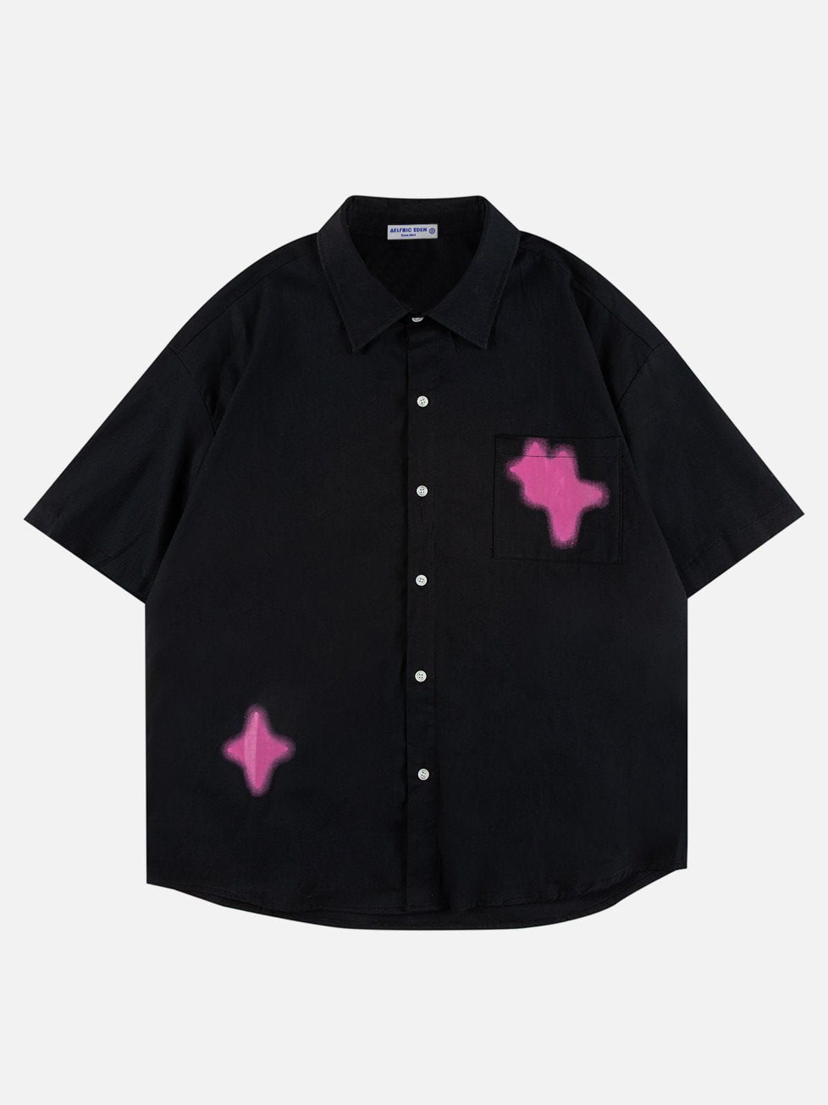 Aelfric Eden Heart-Shaped Star Print Short Sleeve Shirts sold by Aelfric Eden product image thumbnail 2
