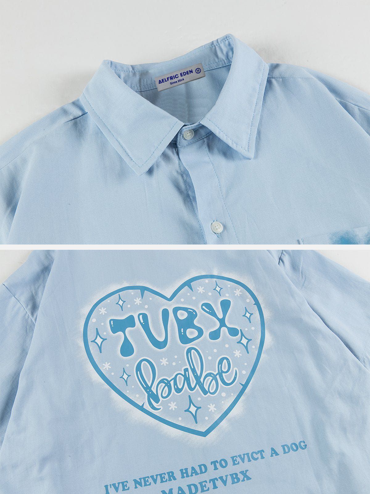 Aelfric Eden Heart-Shaped Star Print Short Sleeve Shirts sold by Aelfric Eden product image thumbnail 5