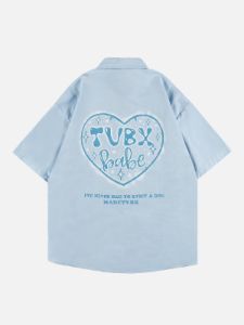 Aelfric Eden Heart-Shaped Star Print Short Sleeve Shirts sold by Aelfric Eden