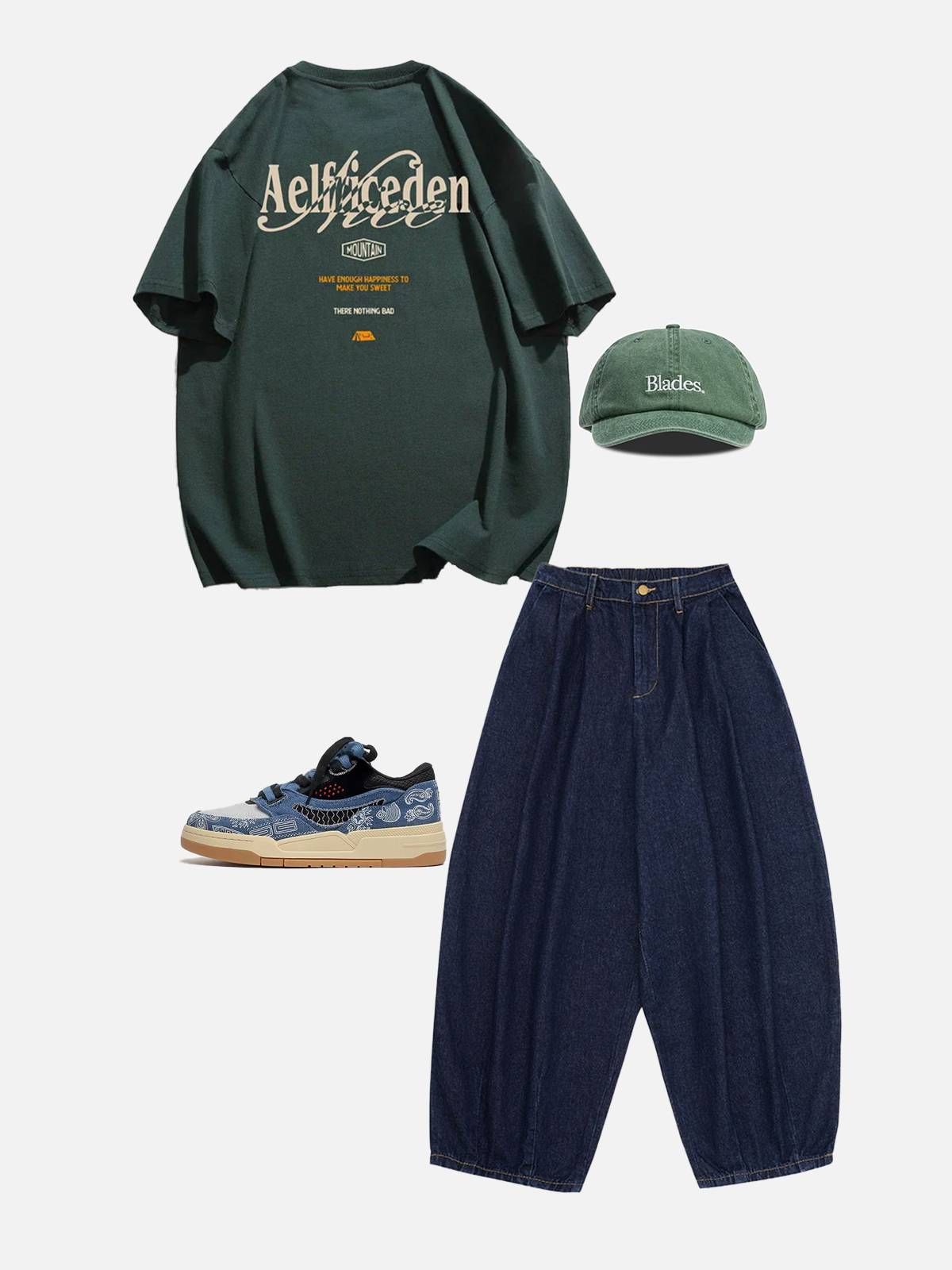 Aelfric Eden Vintage Dark Green Letter Print Tee sold by Aelfric Eden product image thumbnail 5