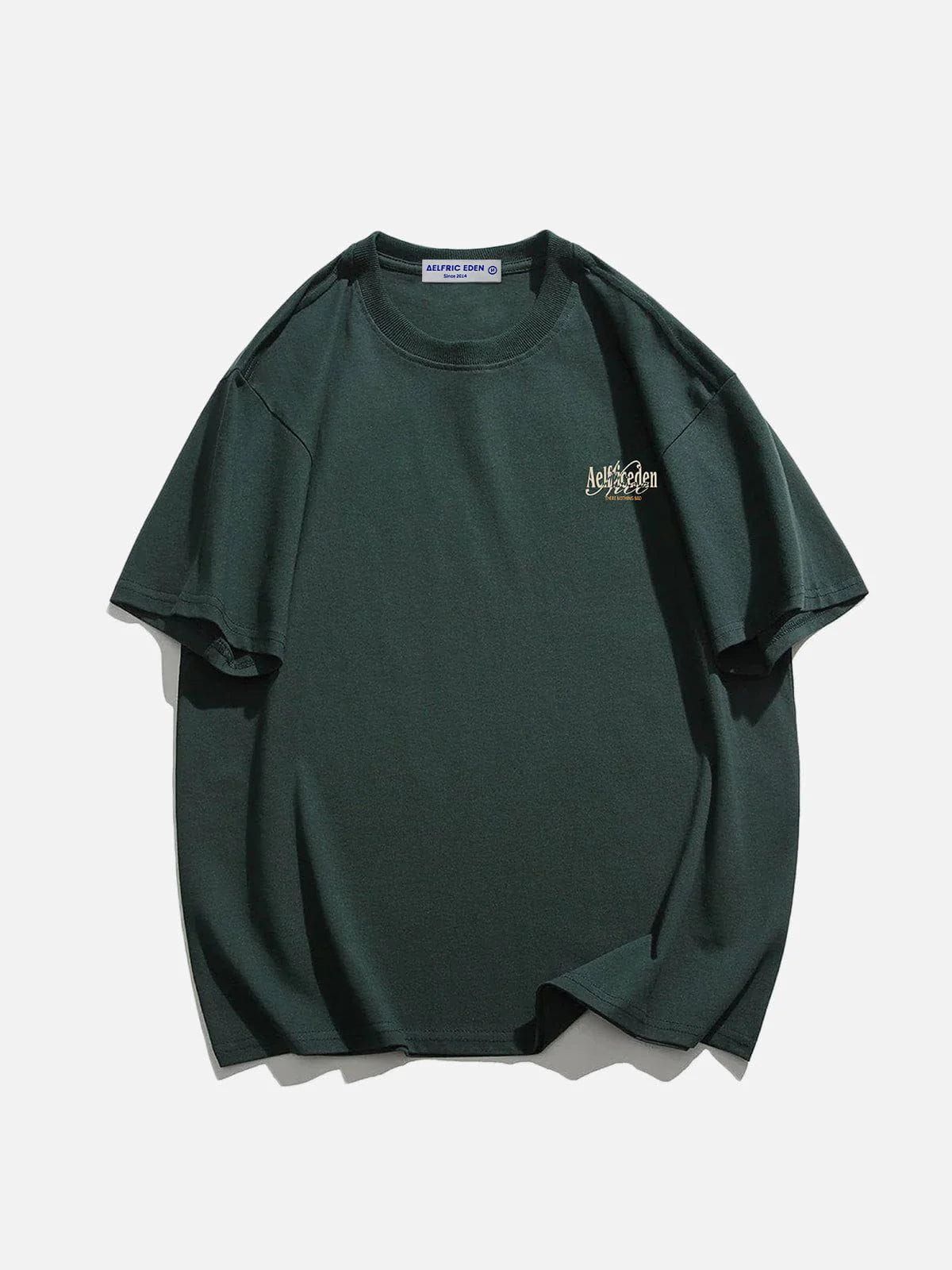 Aelfric Eden Vintage Dark Green Letter Print Tee sold by Aelfric Eden product image thumbnail 3