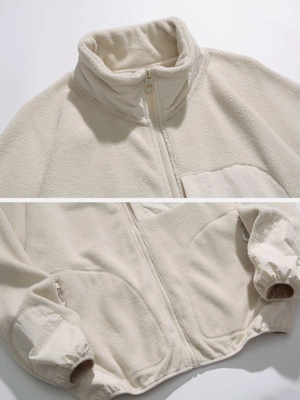 Aelfric Eden Solid Patchwork Fleece Jacket sold by Aelfric Eden product image thumbnail 3