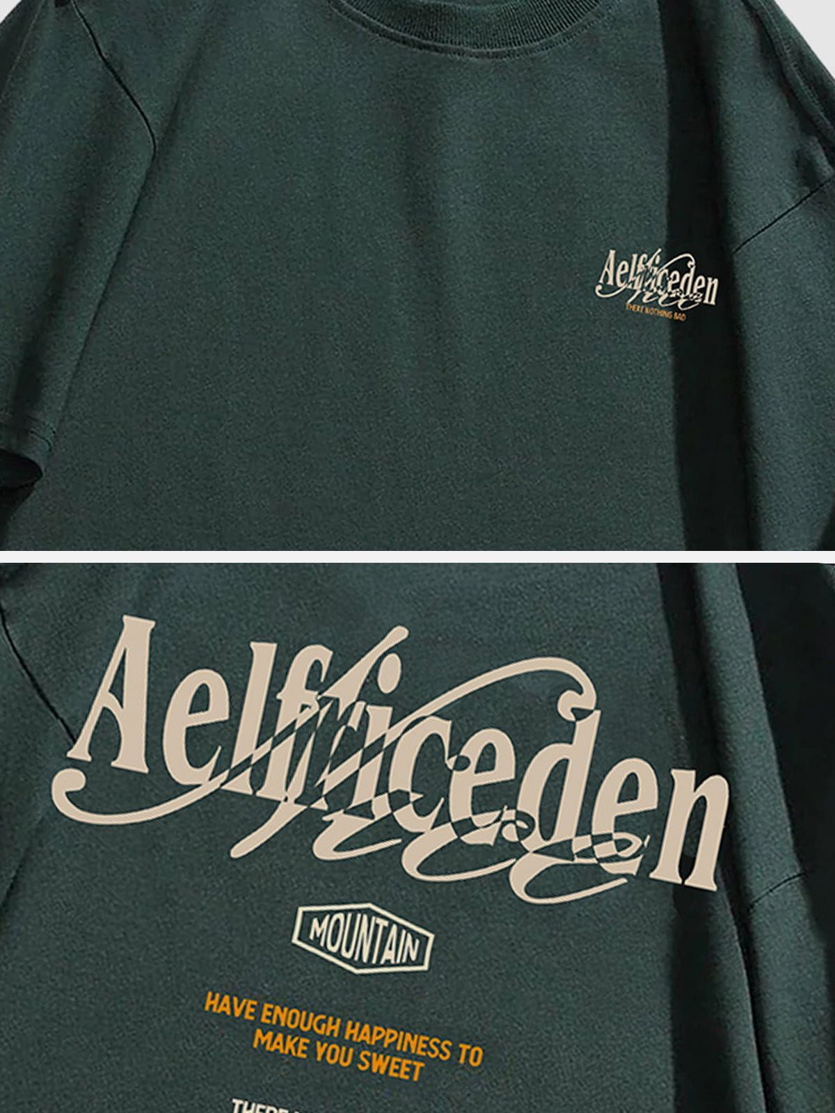 Aelfric Eden Vintage Dark Green Letter Print Tee sold by Aelfric Eden product image thumbnail 4
