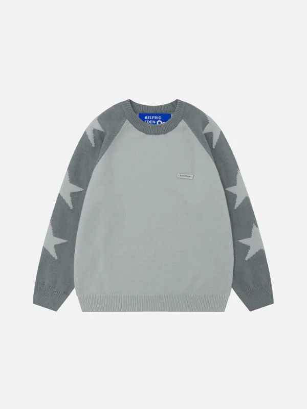 Aelfric Eden Color Blocking Star Jacquard Sweater sold by Aelfric Eden