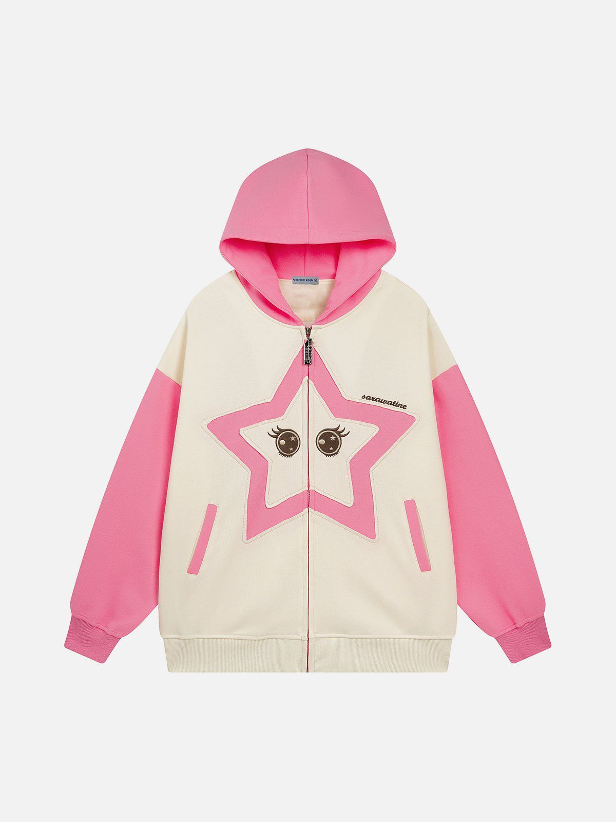 Aelfric Eden Color Blocking Star Applique Hoodie sold by Aelfric Eden product image thumbnail 2