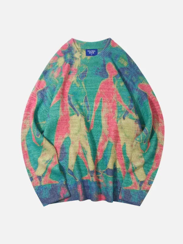 Aelfric Eden Neon Color Block Knit Sweater sold by Aelfric Eden