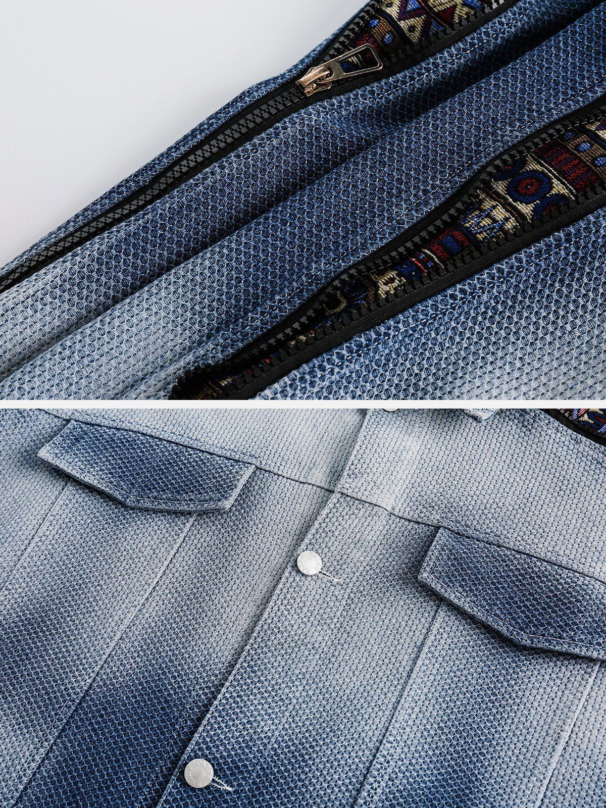 Aelfric Eden Patchwork Ethnic Style Denim Jacket sold by Aelfric Eden product image thumbnail 3