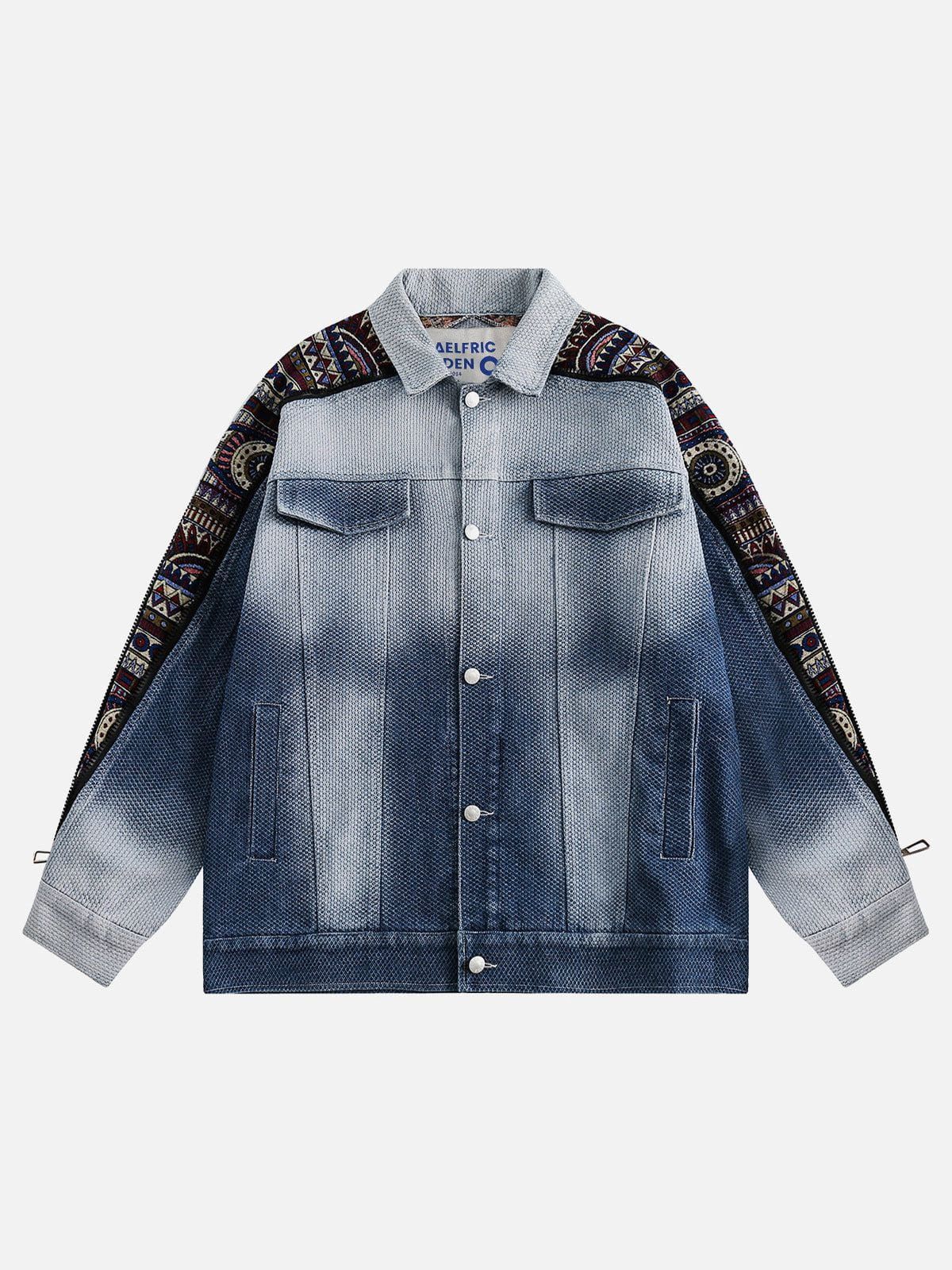Aelfric Eden Patchwork Ethnic Style Denim Jacket sold by Aelfric Eden
