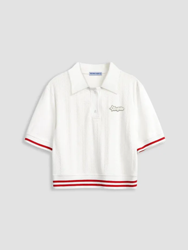 Aelfric Eden Texture Stripe Polo Tee sold by Aelfric Eden