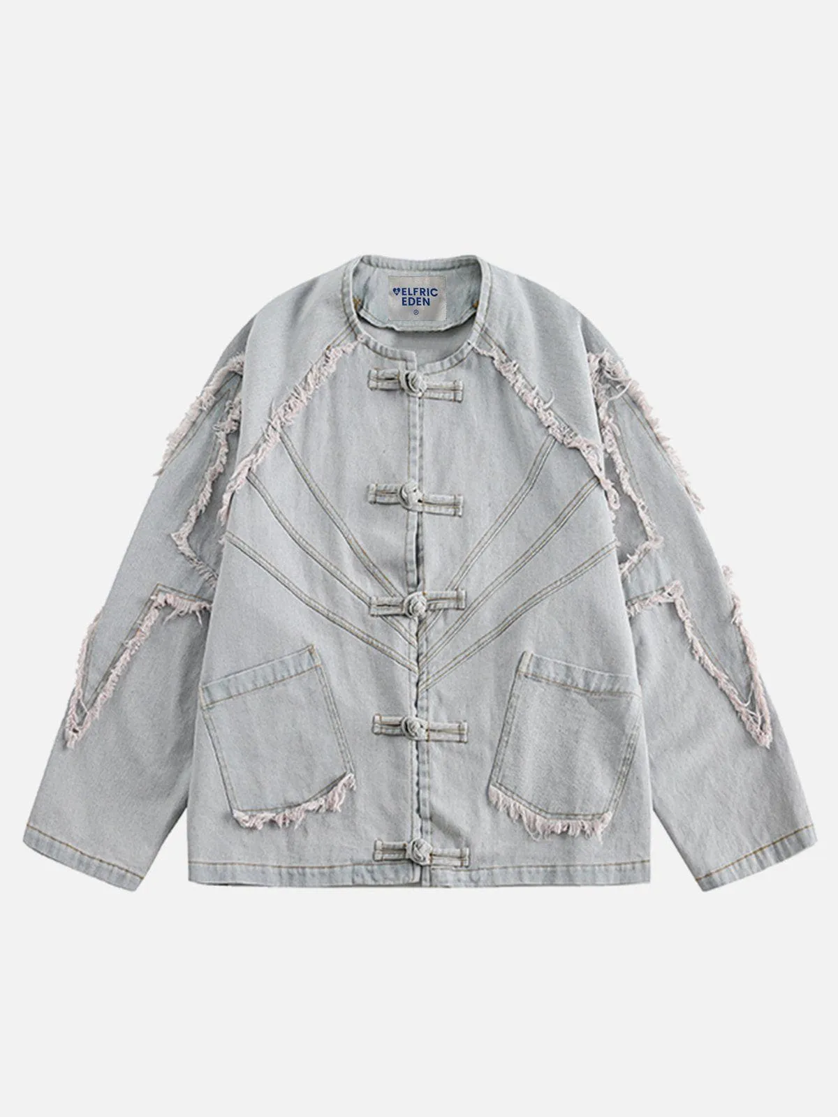 Aelfric Eden Plate Buckle Fringe Denim Jacket sold by Aelfric Eden
