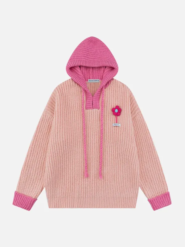 Aelfric Eden Color Block Knitted Hoodie sold by Aelfric Eden