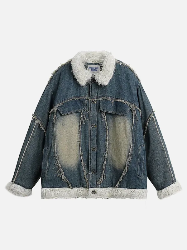 Aelfric Eden Fringe Patchwork Denim Jacket sold by Aelfric Eden