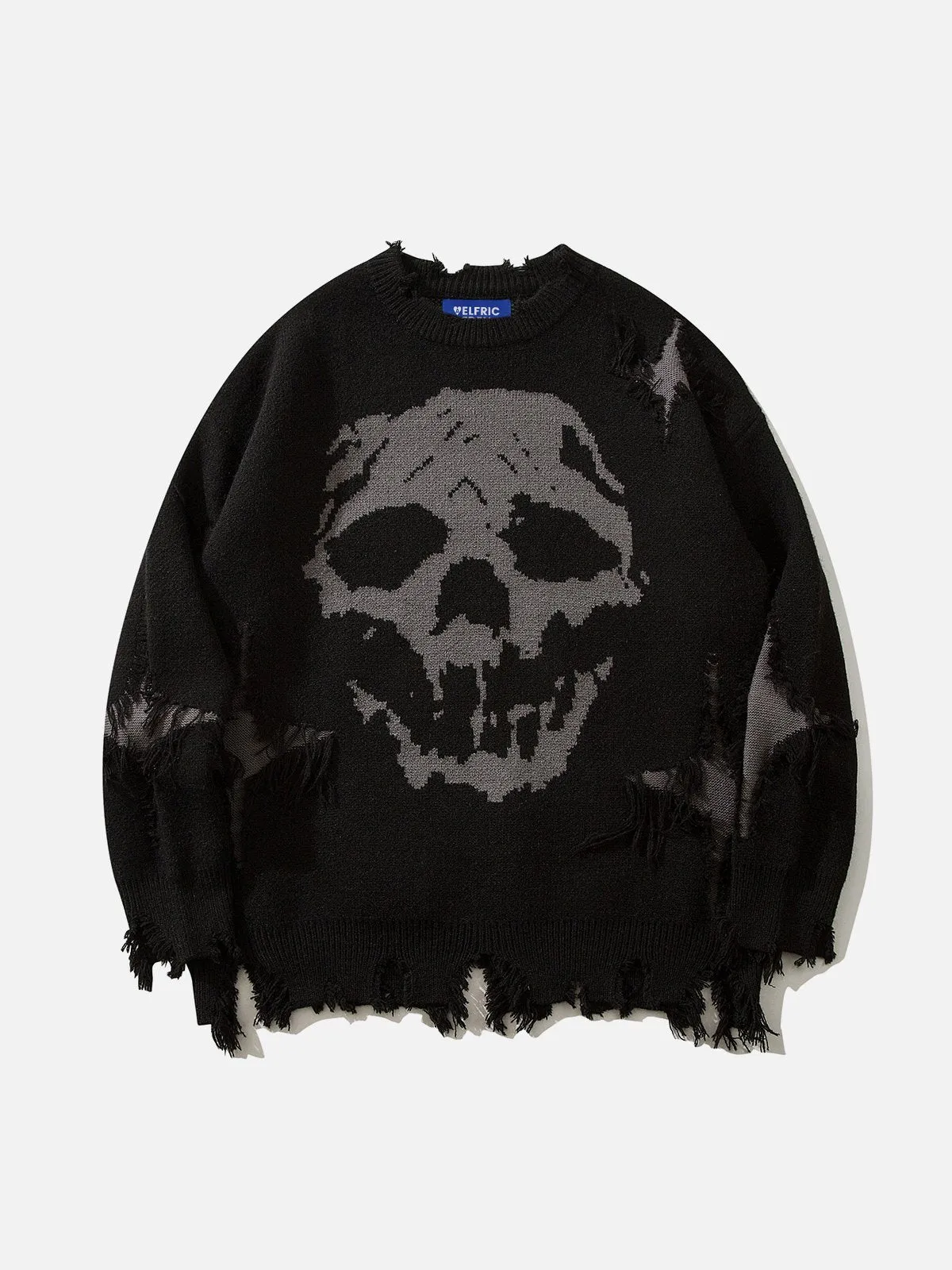 Aelfric Eden Distressed Skull Graphic Sweater sold by Aelfric Eden