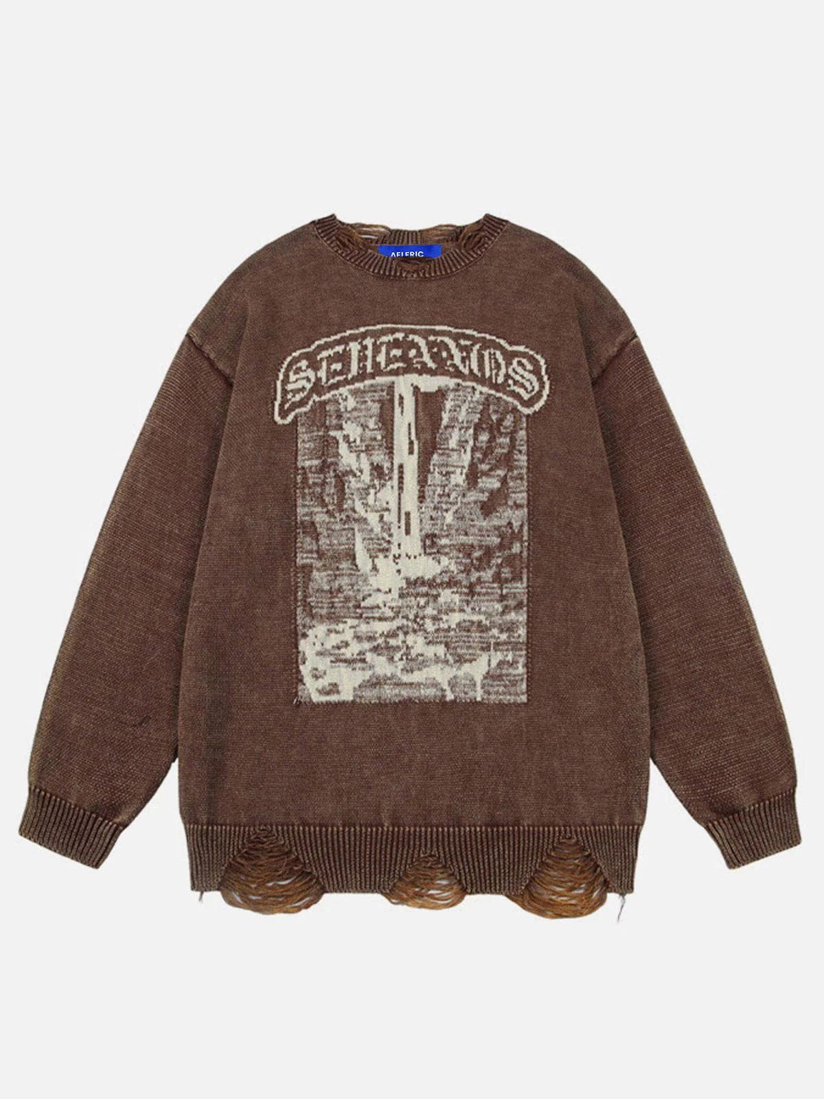Aelfric Eden Ruins Distressed Sweater sold by Aelfric Eden product image thumbnail 2
