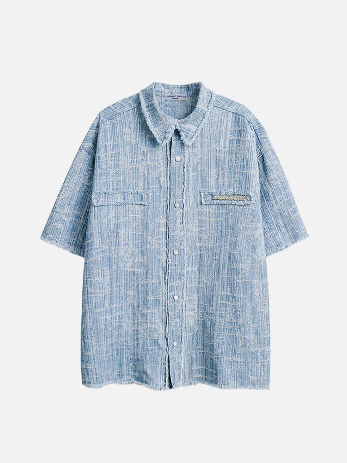 Aelfric Eden Fringed Denim Short Sleeve Shirts sold by Aelfric Eden