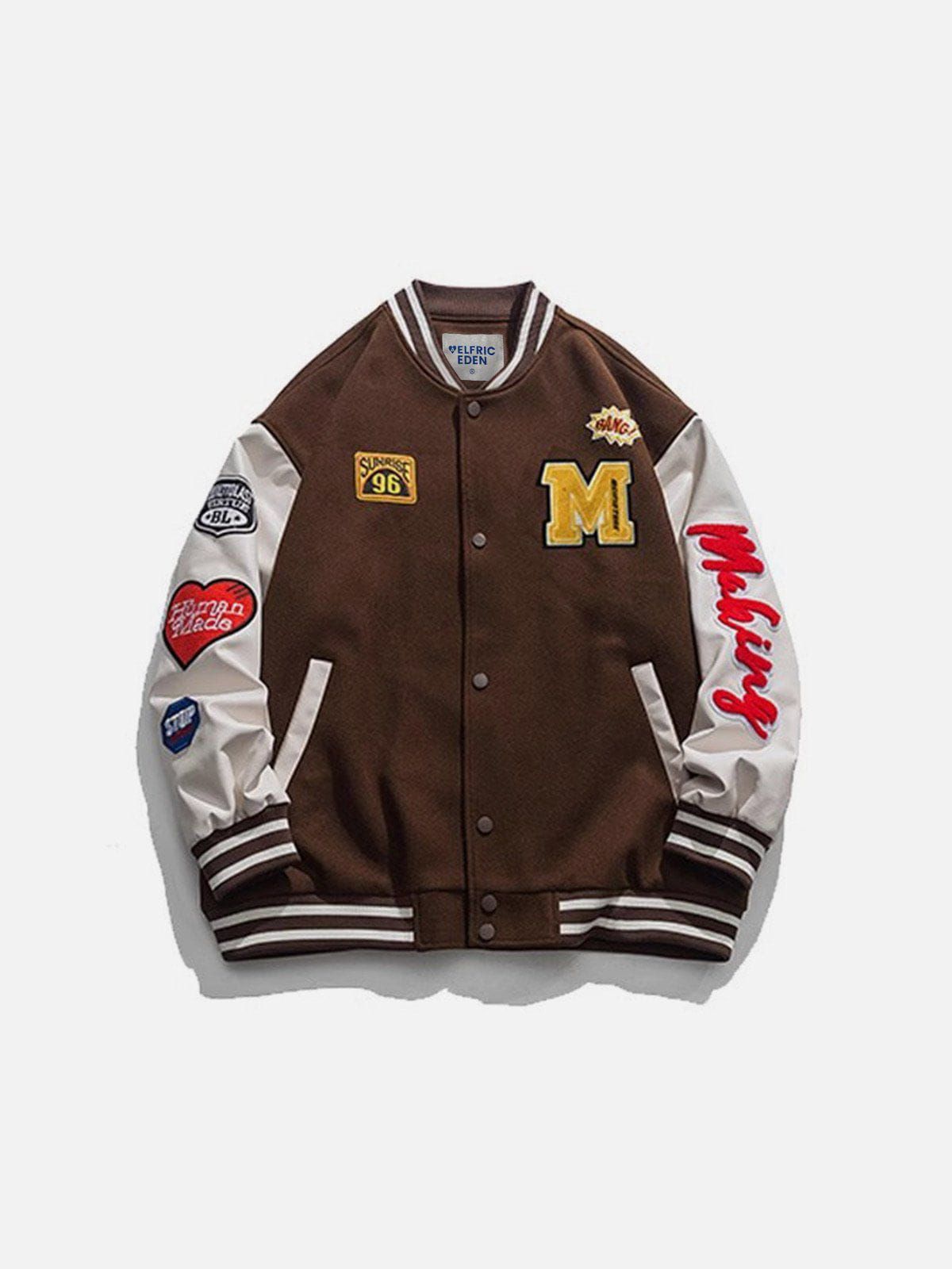 Aelfric Eden Fabric Patchwork Varsity Jacket sold by Aelfric Eden product image thumbnail 3