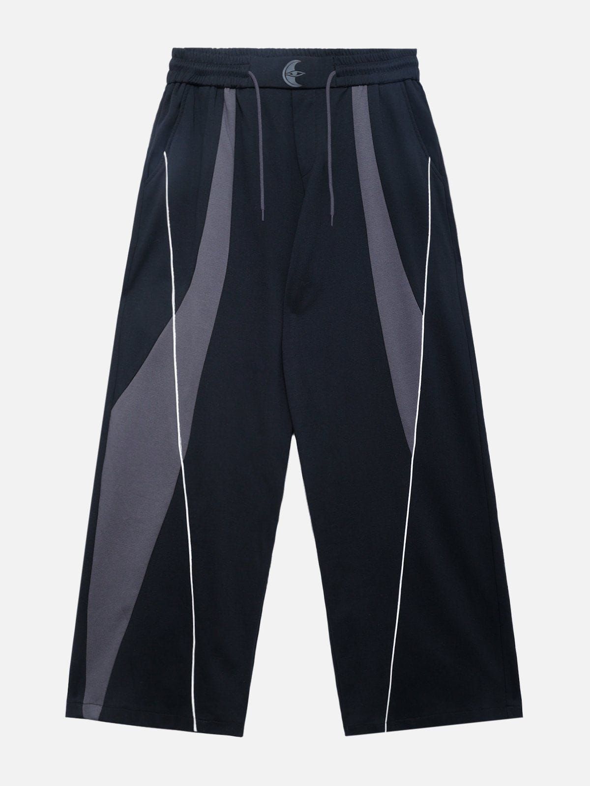 Eye Of Moon Multi-Fabric Patchwork Reflective Stripe Pants sold by Aelfric Eden