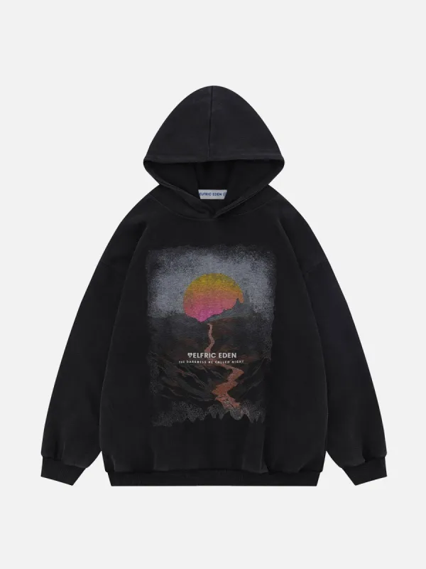 Aelfric Eden Mountain Sunset Print Hoodie sold by Aelfric Eden