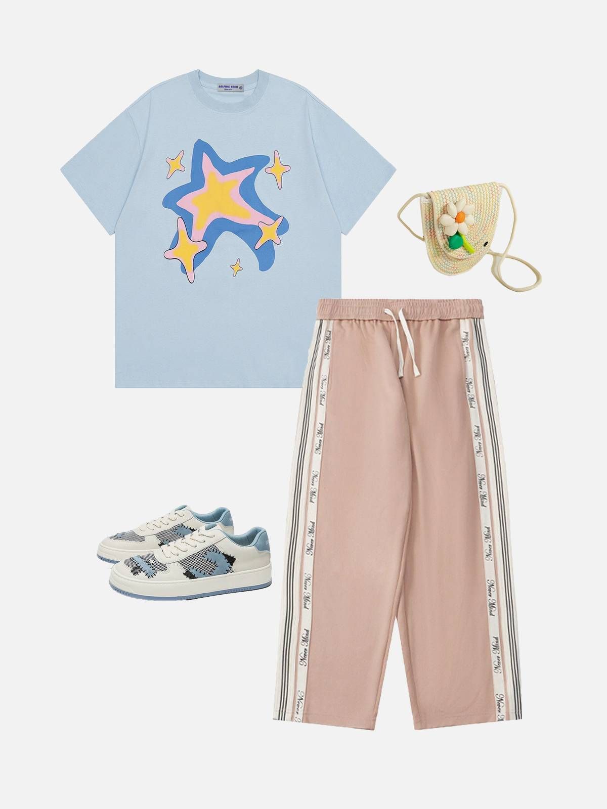 Aelfric Eden Cartoon Starry Print Tee sold by Aelfric Eden product image thumbnail 4