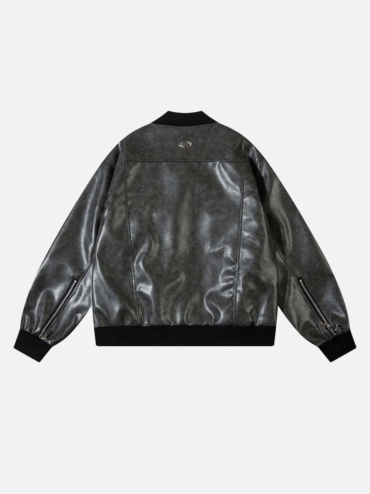 Aelfric Eden Vintage Essential Texture Faux Leather Jacket sold by Aelfric Eden product image thumbnail 3