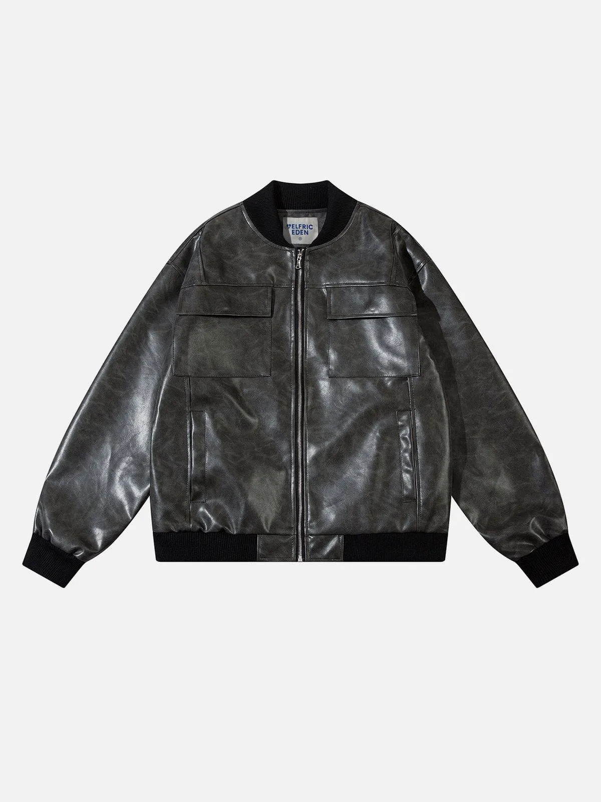 Aelfric Eden Vintage Essential Texture Faux Leather Jacket sold by Aelfric Eden product image thumbnail 2
