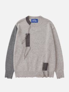 Aelfric Eden Color Blocking Distressed Sweater sold by Aelfric Eden
