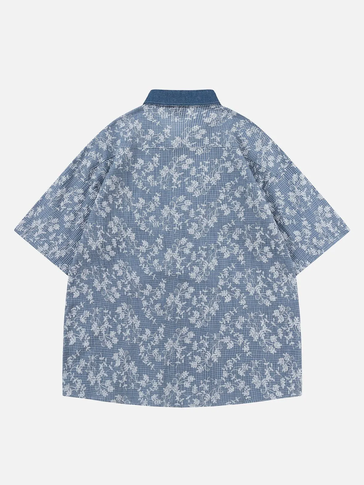 Aelfric Eden Plaid Floral Short Sleeve Shirt sold by Aelfric Eden product image thumbnail 4