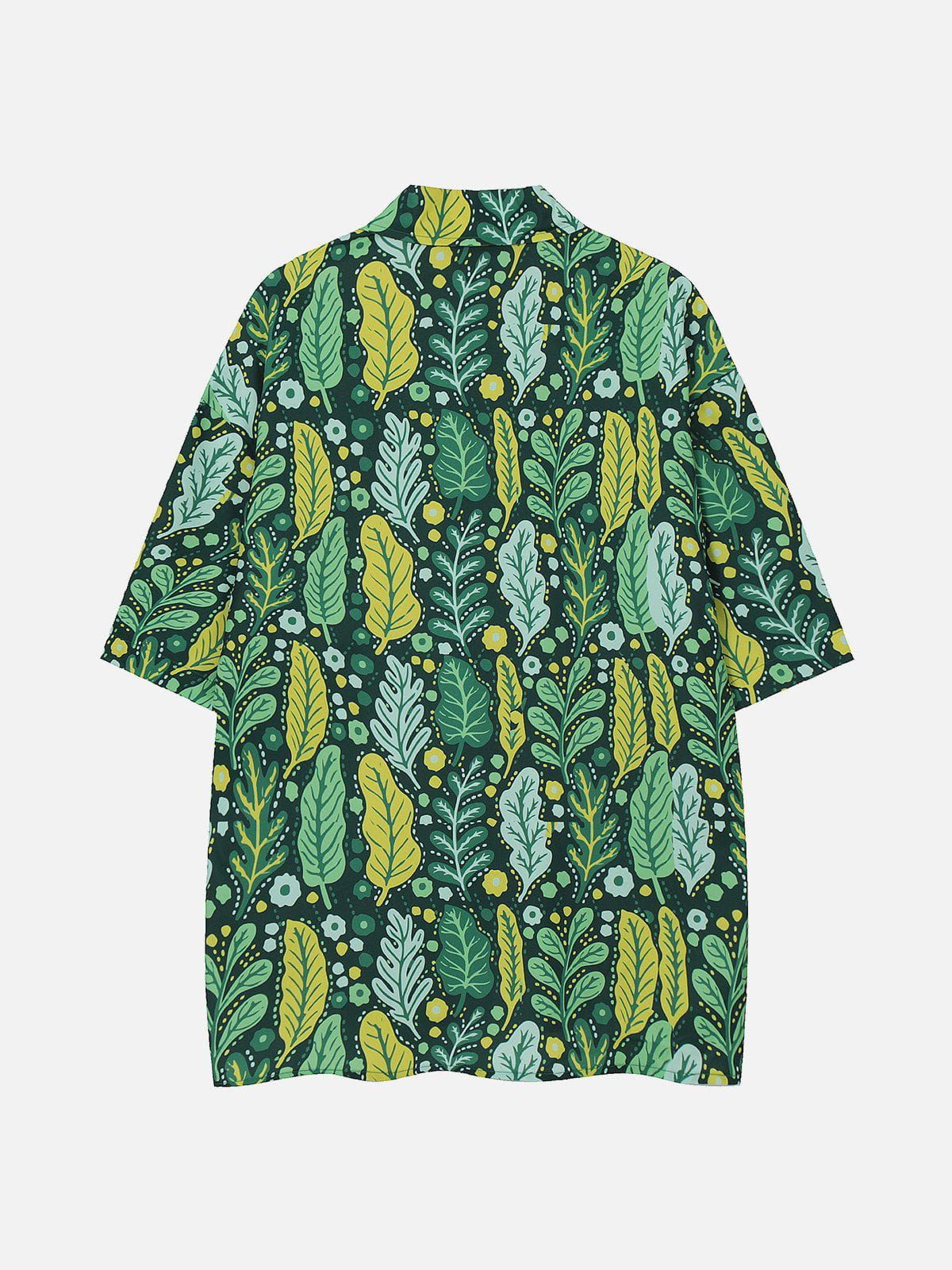 All-over Irregular Green Leaves Short Sleeve Shirts sold by Aelfric Eden product image thumbnail 2