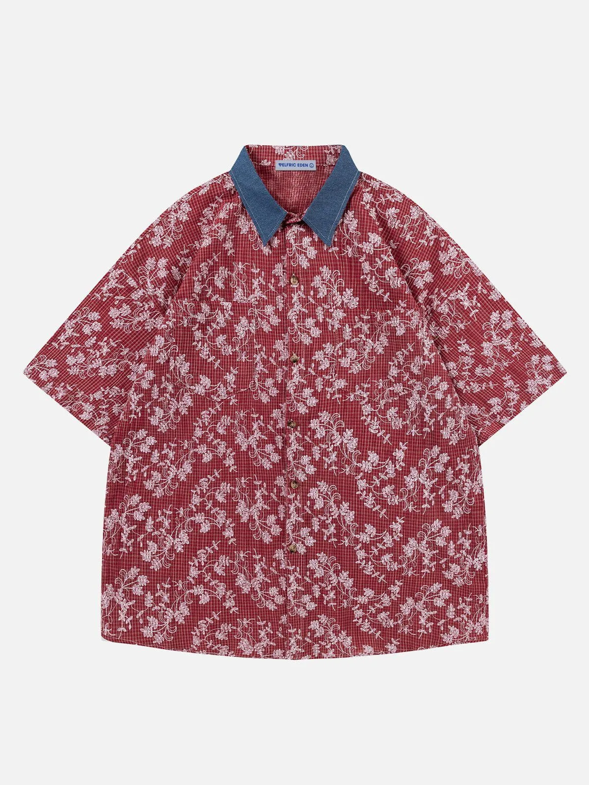 Aelfric Eden Plaid Floral Short Sleeve Shirt sold by Aelfric Eden product image thumbnail 3