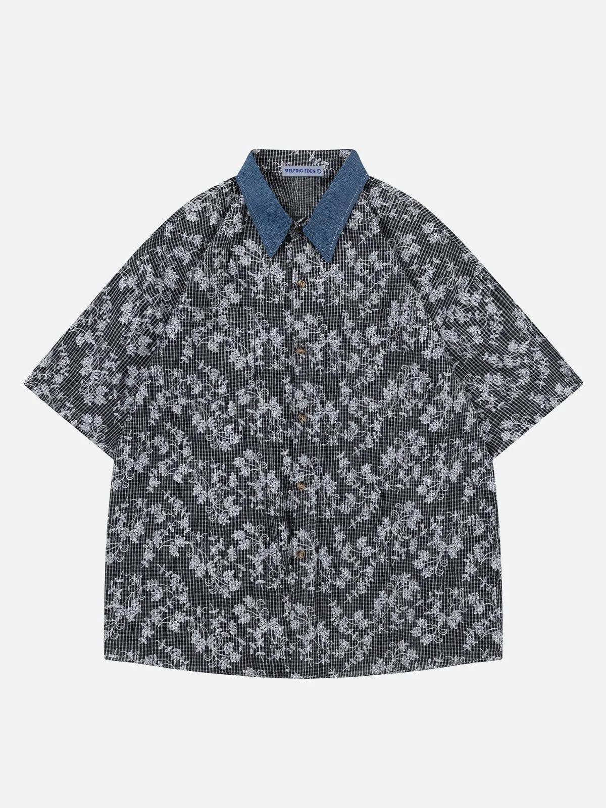 Aelfric Eden Plaid Floral Short Sleeve Shirt sold by Aelfric Eden product image thumbnail 2