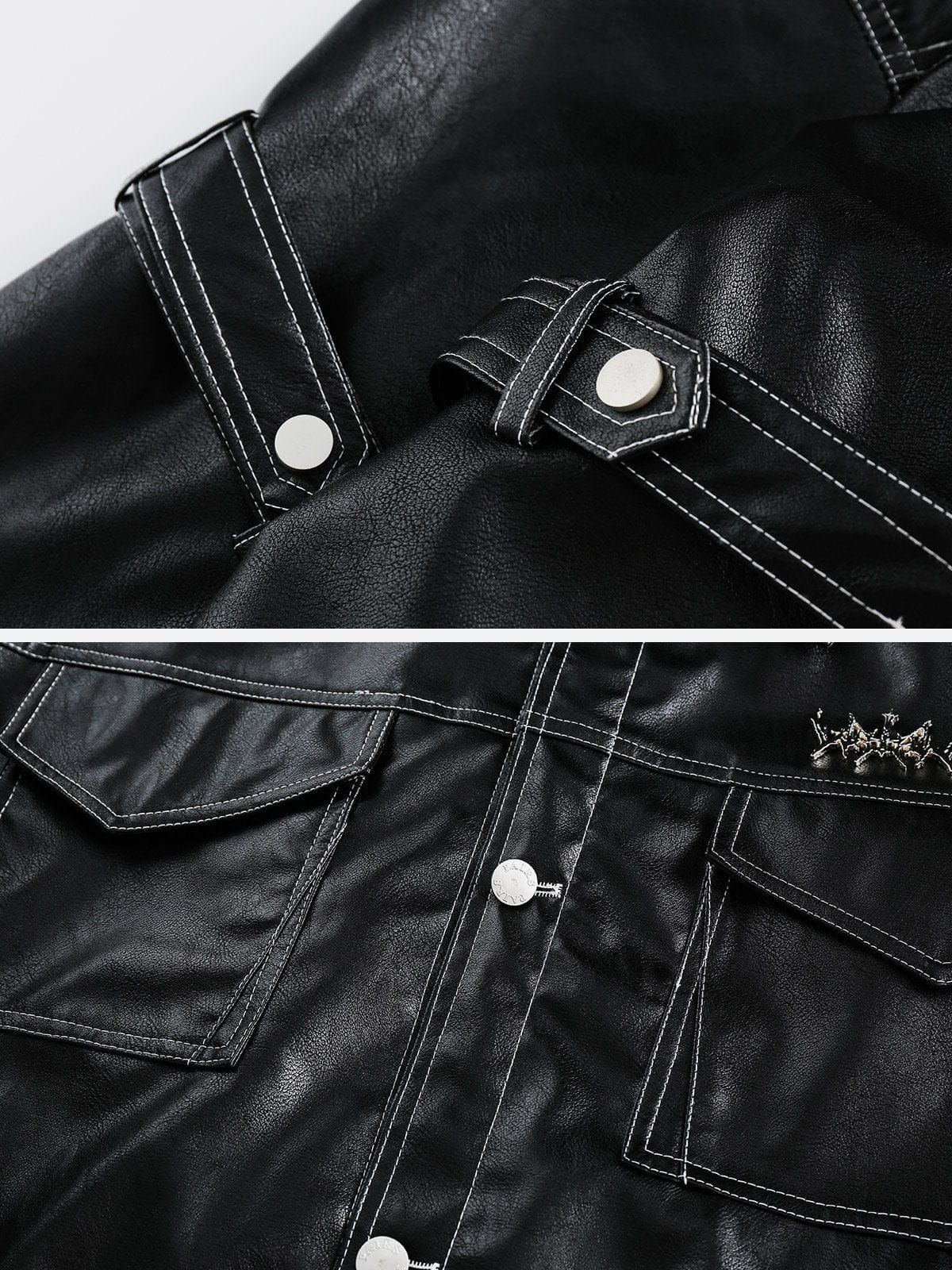 Aelfric Eden Multi-Pocket Leather Jacket sold by Aelfric Eden product image thumbnail 4