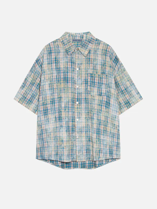 Aelfric Eden Plaid Tie Dye Short Sleeve Shirt sold by Aelfric Eden