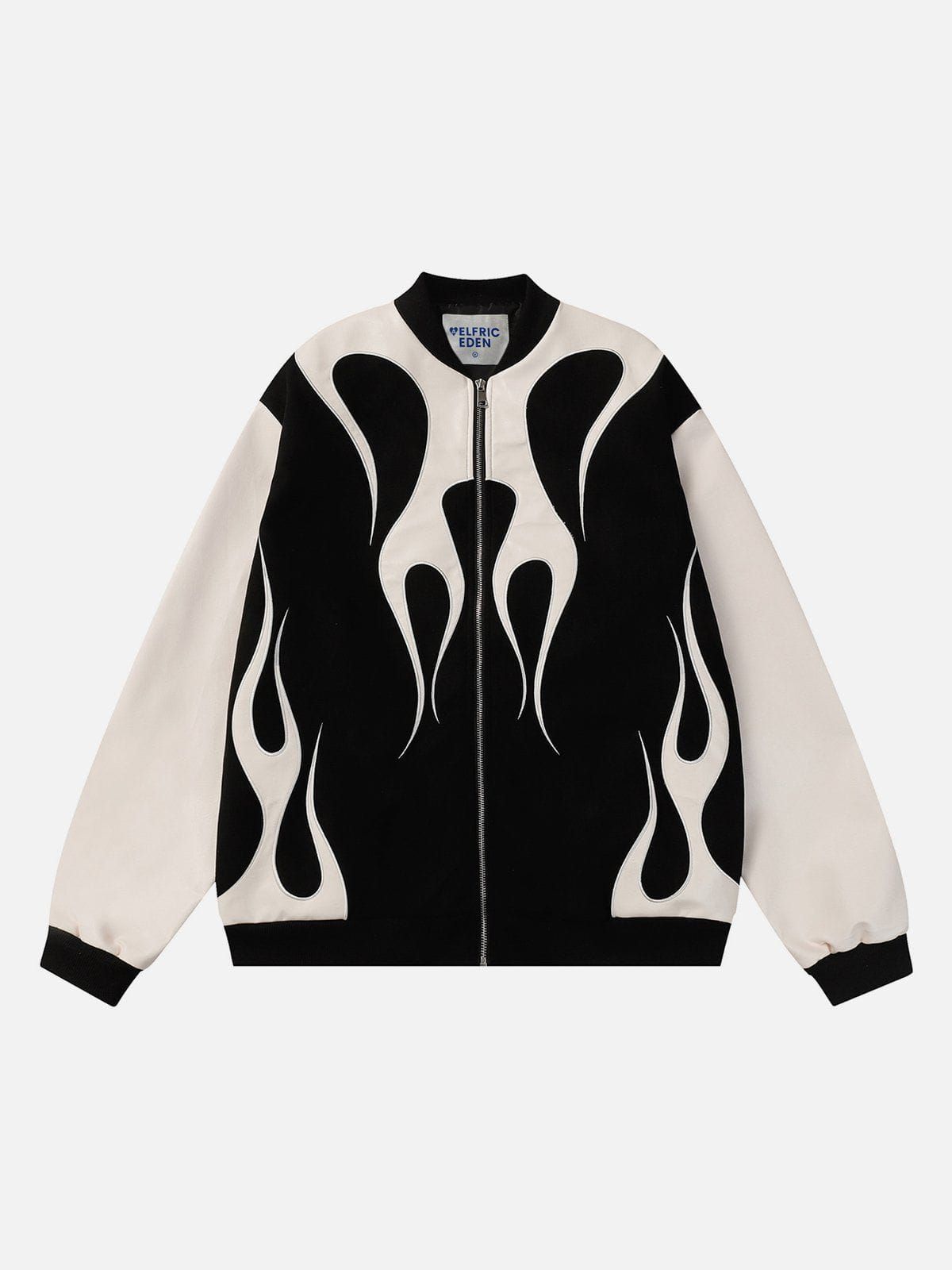 Aelfric Eden Flame Embroidery Suede Varsity Jacket sold by Aelfric Eden