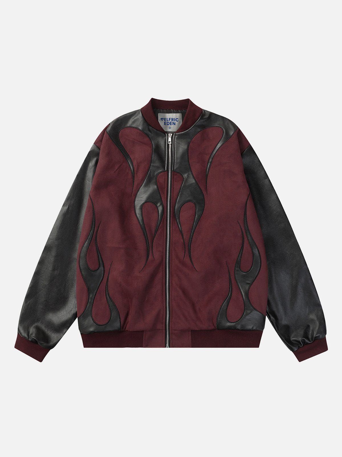 Aelfric Eden Flame Embroidery Suede Varsity Jacket sold by Aelfric Eden product image thumbnail 2